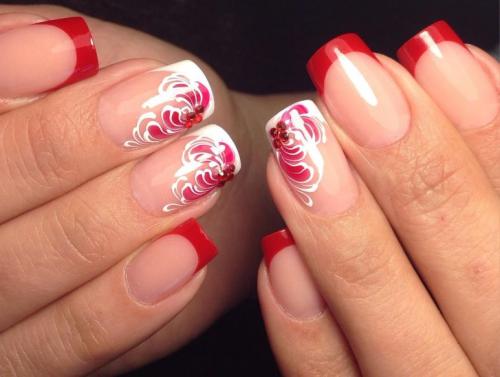 Маникюр в красно белом цвете. Вариация сочетаний белого и красного