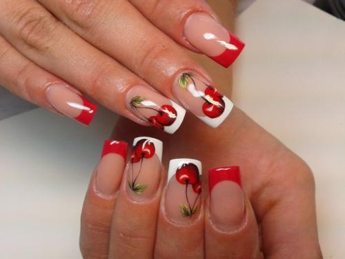 Маникюр в красно белом цвете. Вариация сочетаний белого и красного
