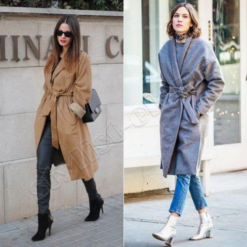 С чем носить длинное пальто-халат. Как носить пальто-халат: лучшие сочетания с одеждой, обувью, аксессуарами
