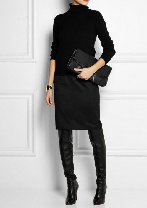 Юбка с ботинками зимой. С чем носить юбку-карандаш зимой