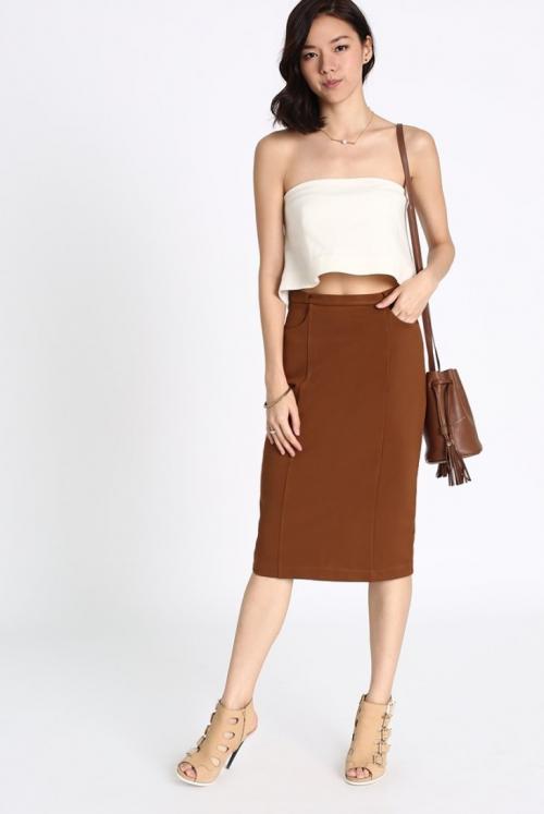 С чем носить коричневую юбку зимой. Коричневая юбка – подбираем самых удачный покрой под разные стили. 65 фото-идей