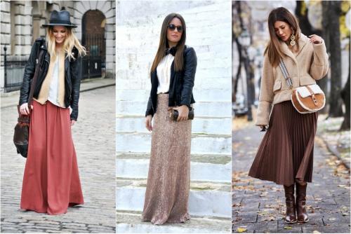 С чем носить юбку-макси осенью и зимой. С чем носить длинные юбки зимой 19