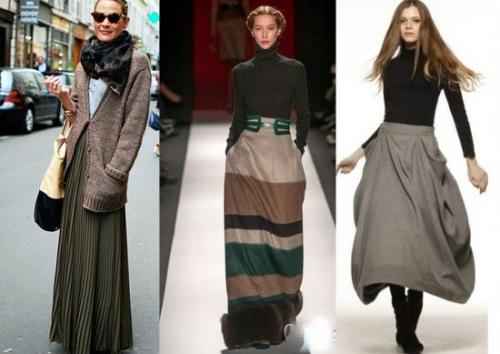 С чем носить длинную юбку зимой. Что носить с юбкой макси зимой
