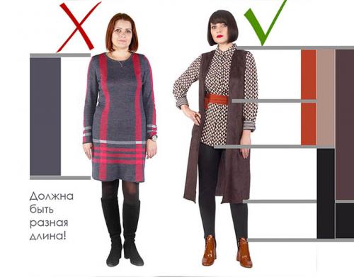 Как сочетать длину в одежде. Как правильно одеваться женщине: соблюдайте пропорции в одежде!