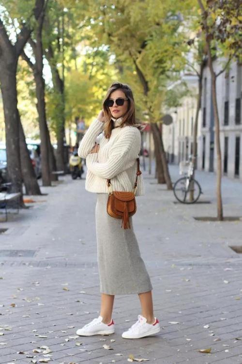 С чем носить юбку зимой. Как носить юбку зимой и не замерзнуть: 30 стильных образов 33