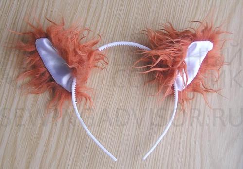 Как сделать уши лисы самому. Меховые ушки для карнавального костюма на обруче 07 Как сделать уши лисы самому. Меховые ушки для карнавального костюма на обруче 07