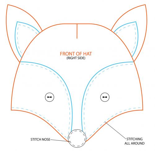 Ушки лисы шаблон. Оригинальный костюм лисички. Мастер класс + выкройки (1:1)