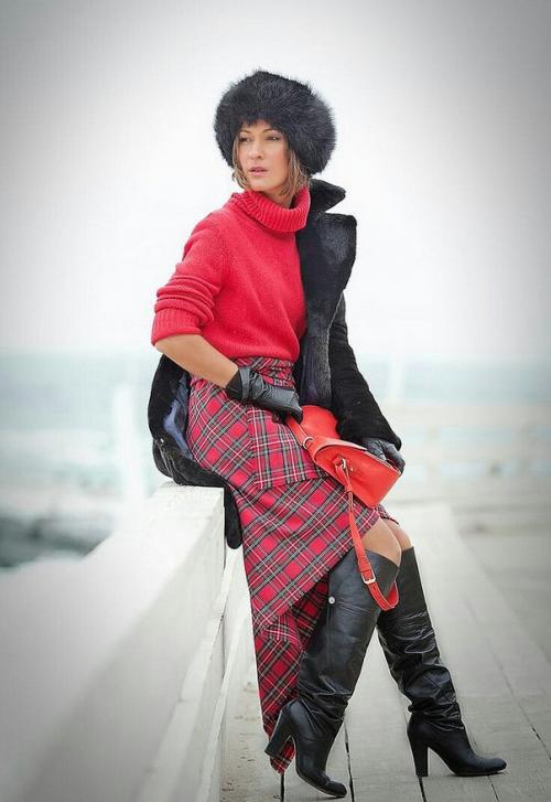 Какую верхнюю одежду носить С юбкой миди зимой. 3 С чем носить юбку миди зимой