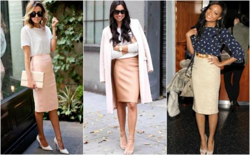 С чем носить бежевую юбку зимой. Бежевая юбка: С чем носить популярный тренд сезона? 93 фото самых современных сочетаний года!