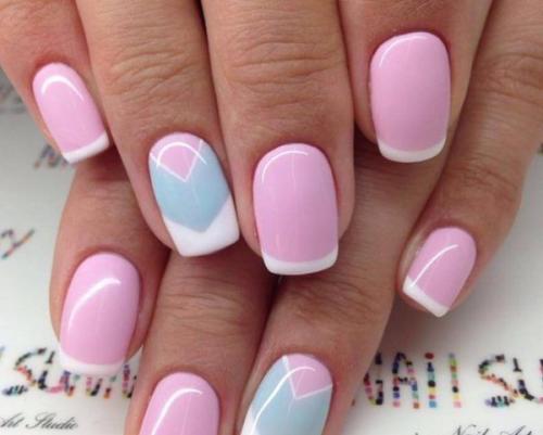 Маникюр розовый с белым. Маникюр белый с розовым
