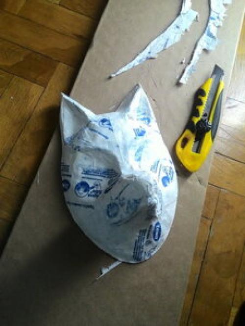 Как сделать маску лисы из папье-маше. как я делал (псевдо) японскую маску лисицы