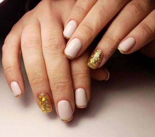 Золотой френч на ногтях. Как сделать золотой френч?