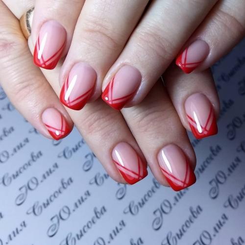 Шикарный красный френч. Варианты дизайна красного френча