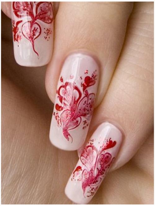 Удивительные идеи для дизайна ногтей по мокрому лаку иголкой 09