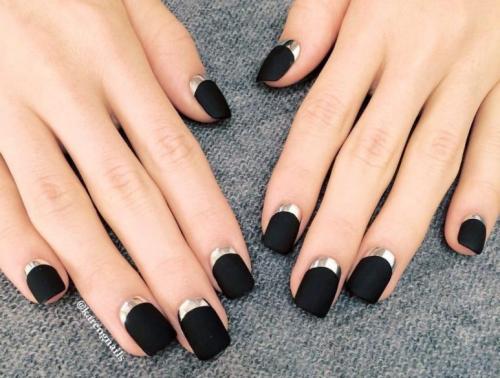 Матовый лак для ногтей черный. Разнообразие черного матового маникюра с фото