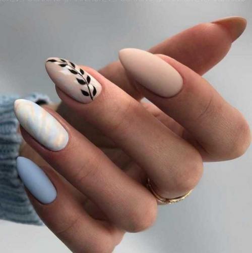 Маникюр разные руки 2021. Маникюр с рисунком на одном пальце: тенденции 2021