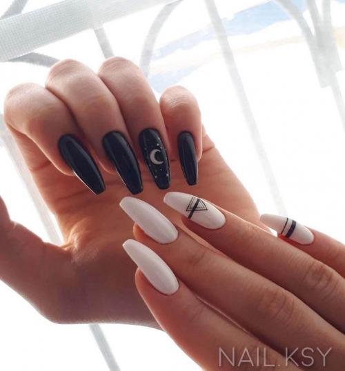 Разные руки#39,#39, - сразу два маникюра. Маникюр на одной руке черный — на другой белый: новый тренд «разные ручки»