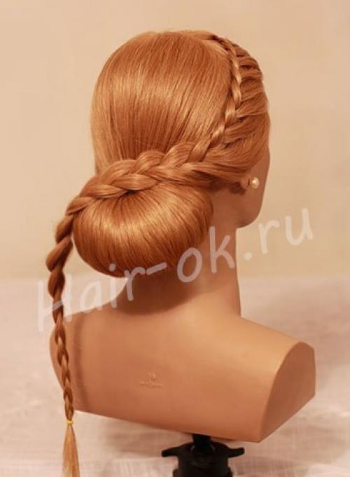 Вечерняя прическа с двумя косами. 05 Вечерняя прическа с двумя косами. 05