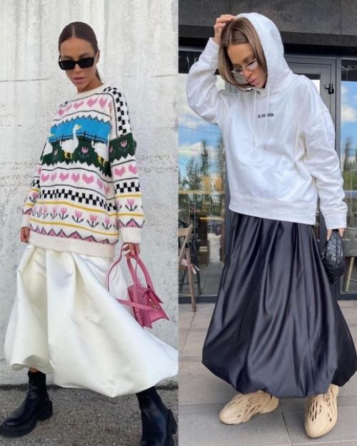 Юбка - баллон одна из самых популярных среди российских модниц в последнее время. 03