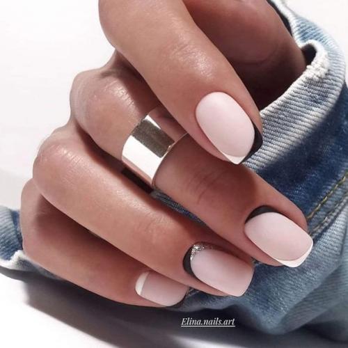 Маникюр на квадратные ногти. 06