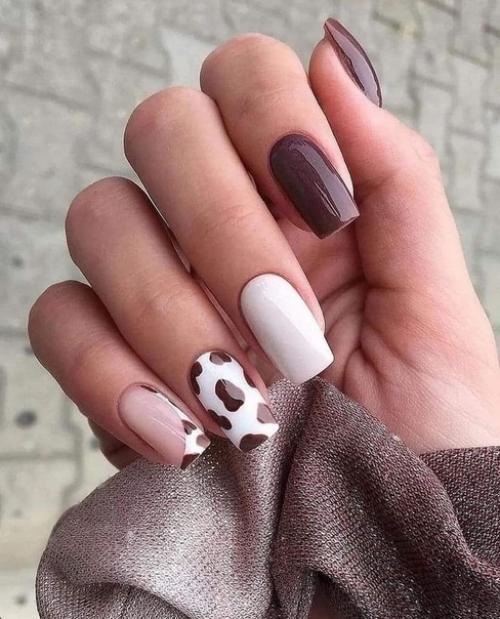 Маникюр на квадратные ногти. 03