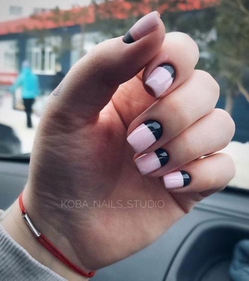 Маникюр на короткие ногти. 01