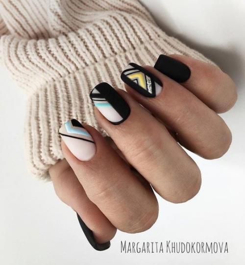 Маникюр на короткие ногти. 07