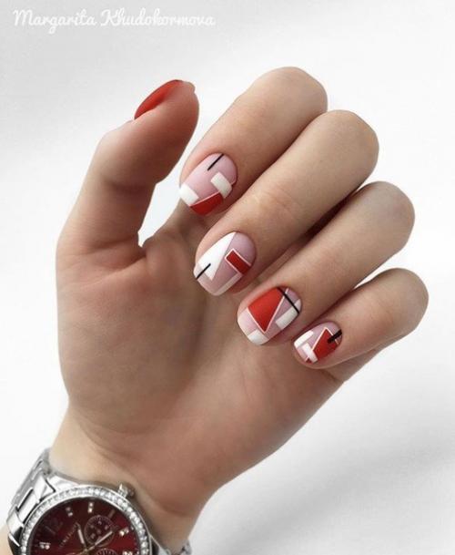 Маникюр на короткие ногти. 06
