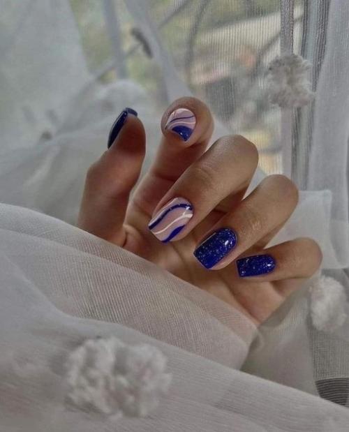 Маникюр на квадратные ногти. 02