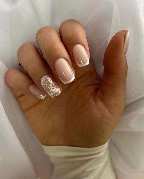 Маникюр на квадратные ногти. 01