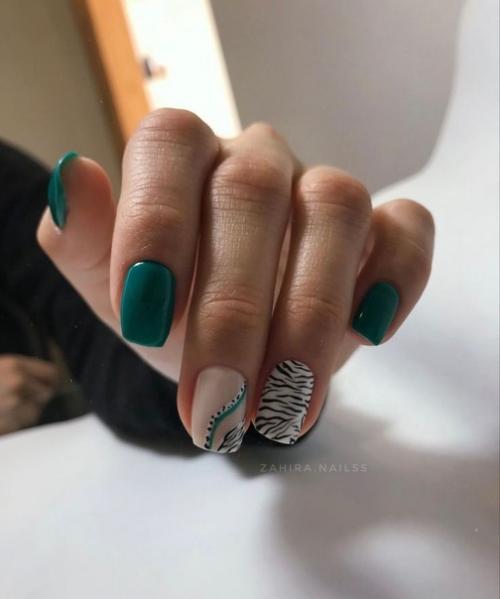 Маникюр на короткие ногти. 06