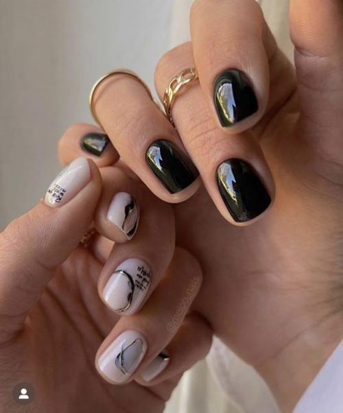 Маникюр на короткие ногти. 08