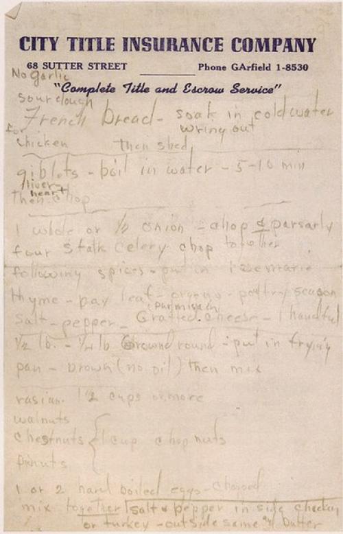 Рецепт начинки для фаршировки утки, курицы или индейки от Мэрилин Монро. 01