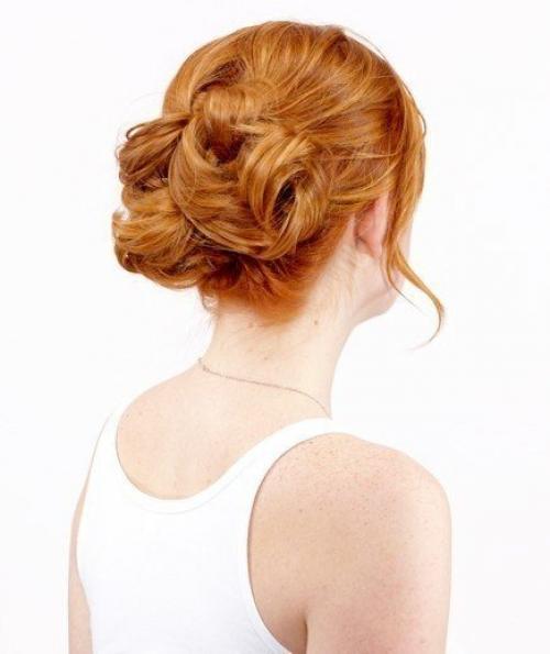 Мастер-класс: высокая прическа из узелков. 04