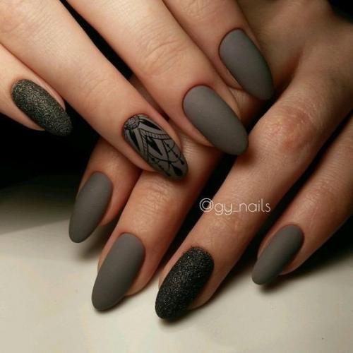Шикарные новинки тёмного маникюра от мастеров нейл - арта. 03