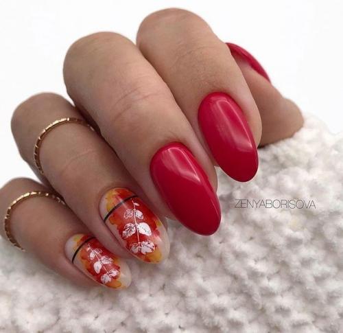 Идеи маникюра в красном цвете. 08