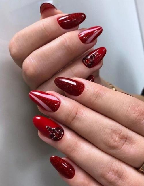 Идеи маникюра в красном цвете. 03