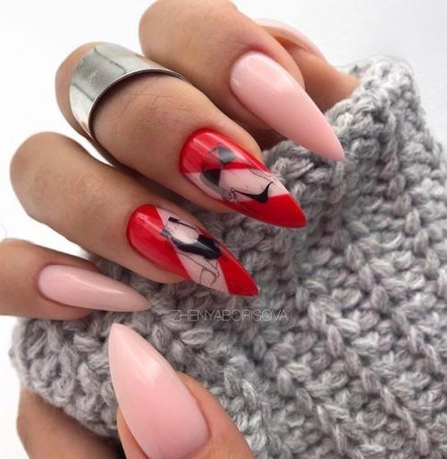 Идеи маникюра в красном цвете. 09