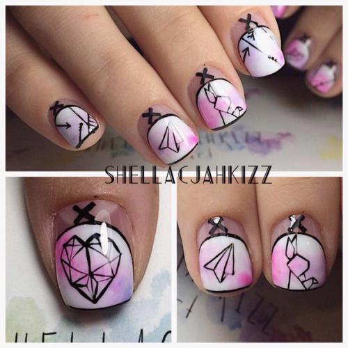 Немного акварели и оригами в ленту. 01