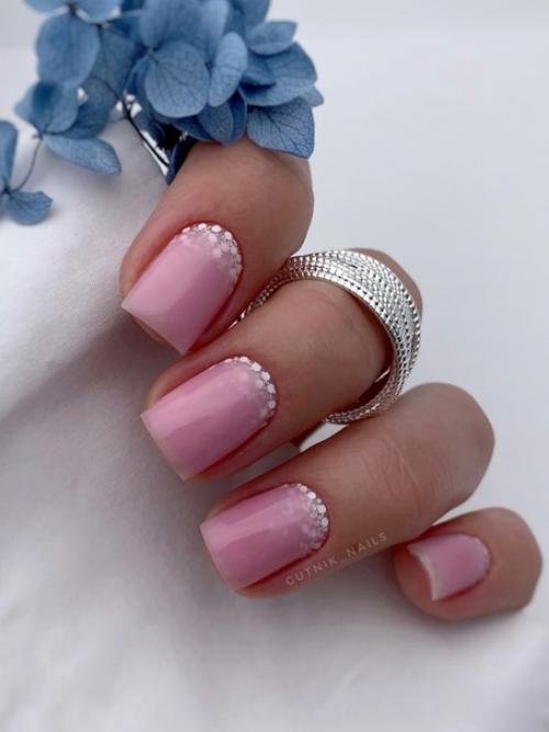 Маникюр на квадратные ногти. 07