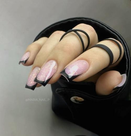 Маникюр на квадратные ногти. 03