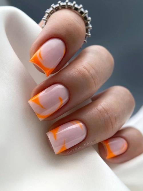 Маникюр на квадратные ногти. 09