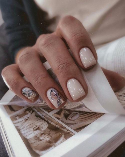 Подборка маникюра на короткие ноготки. 04