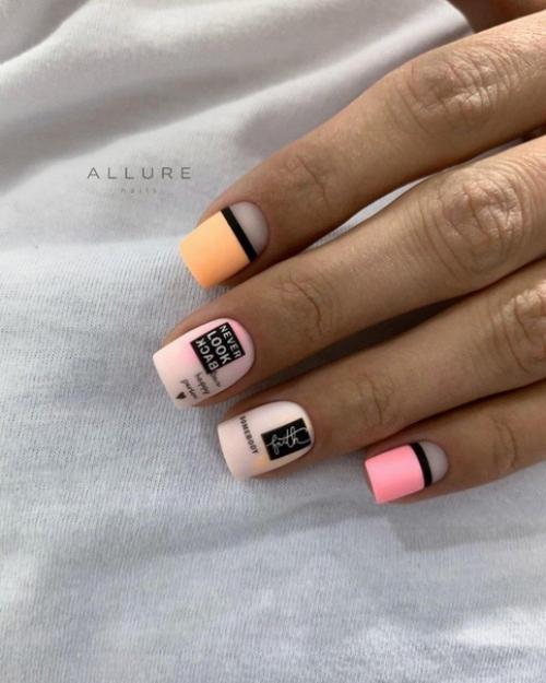 Подборка маникюра на короткие ноготки. 07