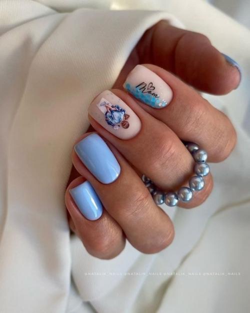 Маникюр на квадратные ногти. 04