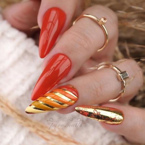Идеи осеннего маникюра на длинные ногти. 04
