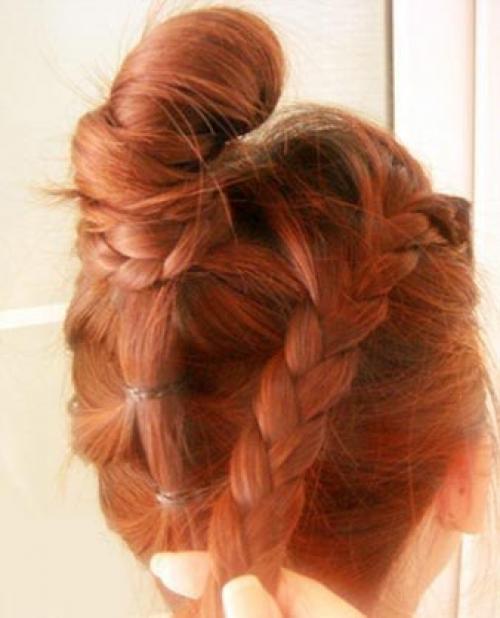 Высокий модный пучок. 09