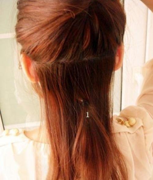 Высокий модный пучок. 01