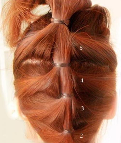 Высокий модный пучок. 04