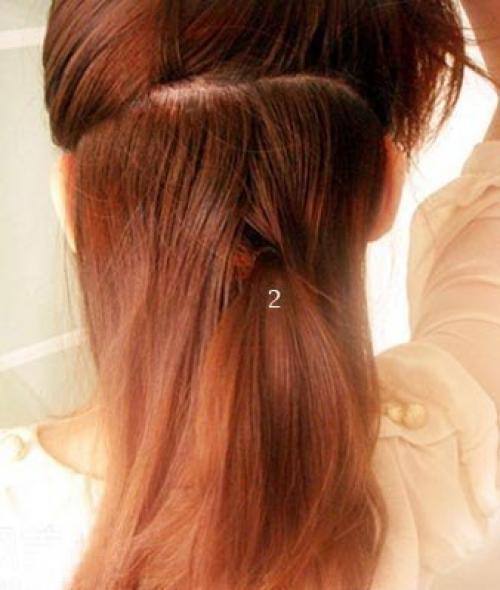 Высокий модный пучок. 02